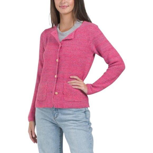 COCOGIO Made In Italy Gold Tone Buttons Sweater Cardigan - Picture 1 of 3